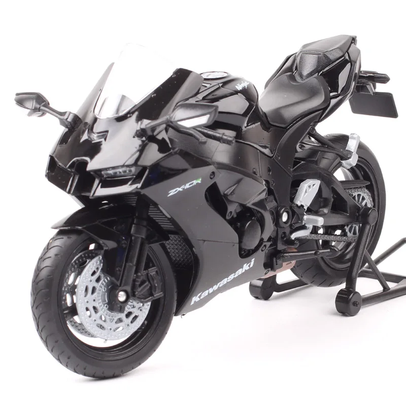 เด็ก Welly 1/12เครื่องชั่ง2021 Kawasaki Ninja ZX-10R ZX10R รถจักรยานยนต์มอเตอร์ Diecast โลหะของเล่นจักรยานงานอดิเรกของขวัญสีเขียว