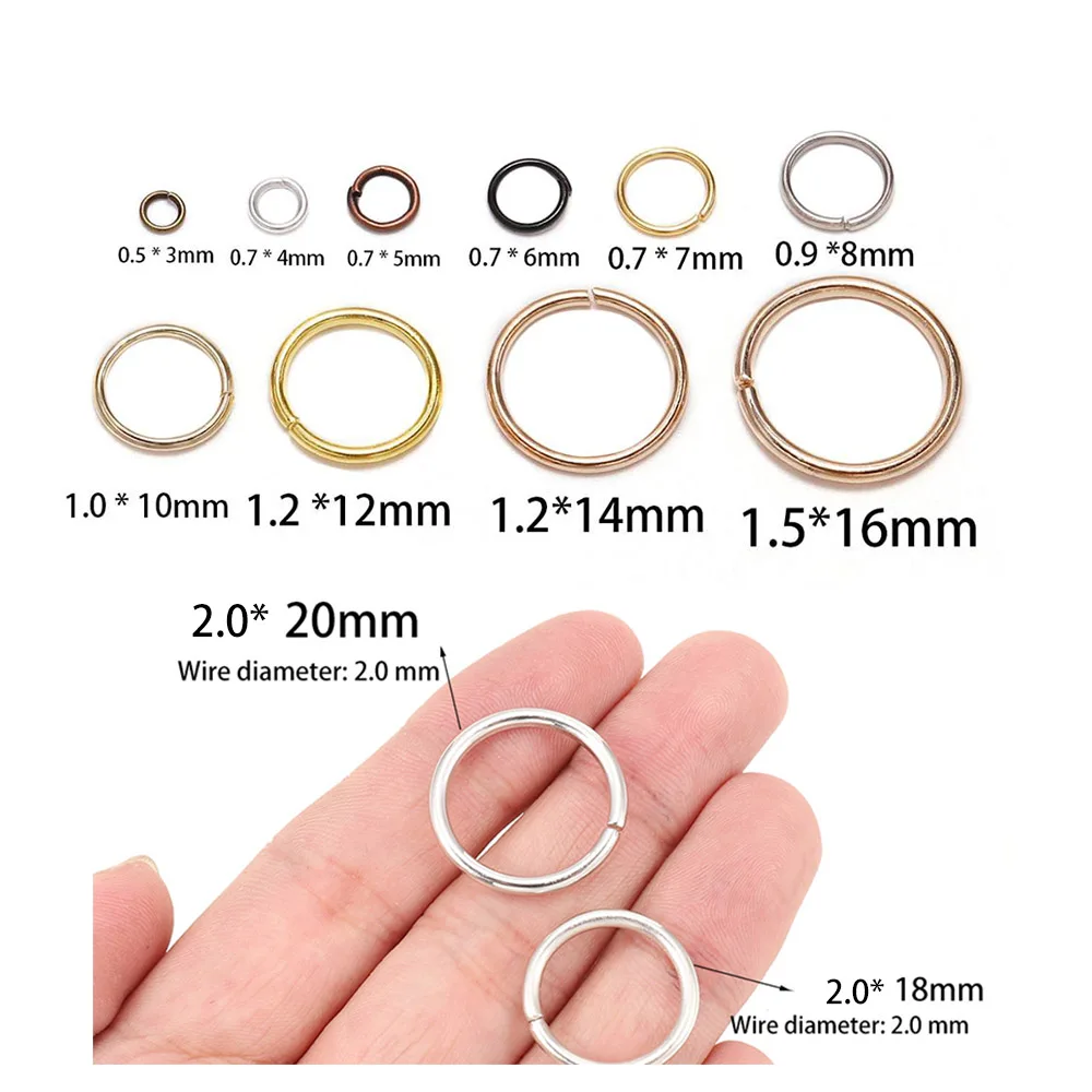Bulk Pack 50-200pcs DIY Jump Rings 3-20mm Split Connectors for Jewelry Making Findings Link Loop Necklaces Wholesale Accessories