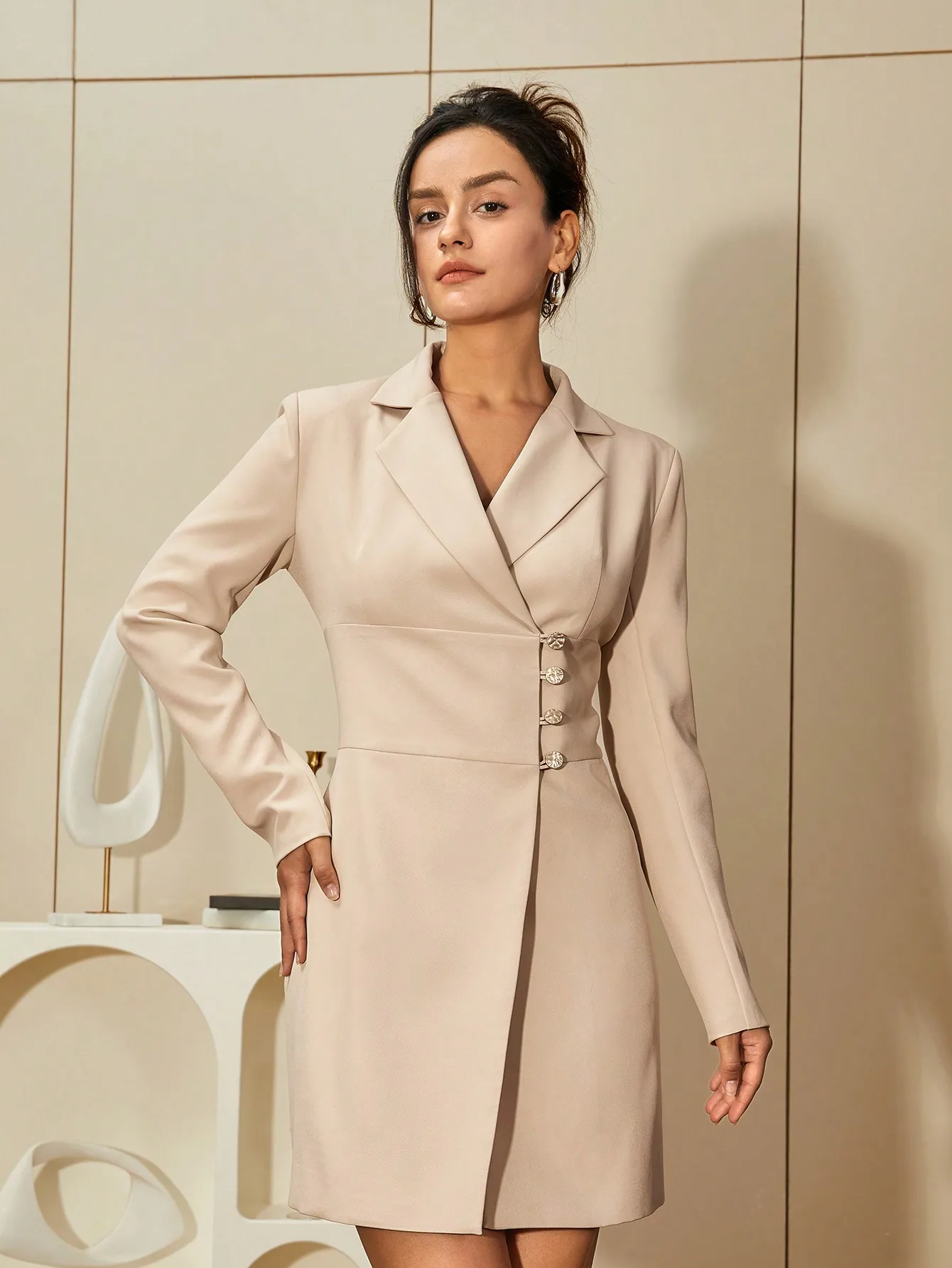 AEL Woman Elegant  Blazer Dress Temperament Commuting Women's Long Sleeved Fashion High Waist Dresses