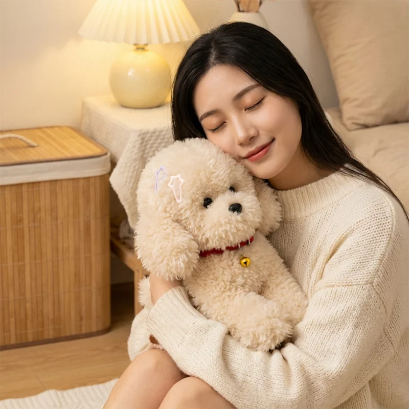 30/35/40cm 메두사 앉은 자세 테디 강아지 인형 시뮬레이션 곱슬 테디 강아지 부드러운 봉제 동물 애완견 어린이 생일 선물