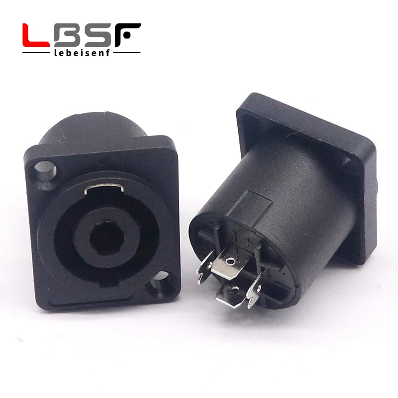 XLR 4 Pin Speakon Panel Mount Board Connector 4 Poles Powercon Female Jack Socket XLR Audio Video Cable Wire Adapter insert