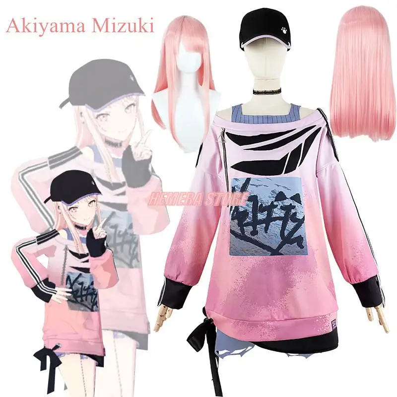 

Game Project Sekai Colorful Stage Akiyama Mizuki Cosplay Costumes PJSK MZK Cosplay Dress With Hat Halloween Uniforms