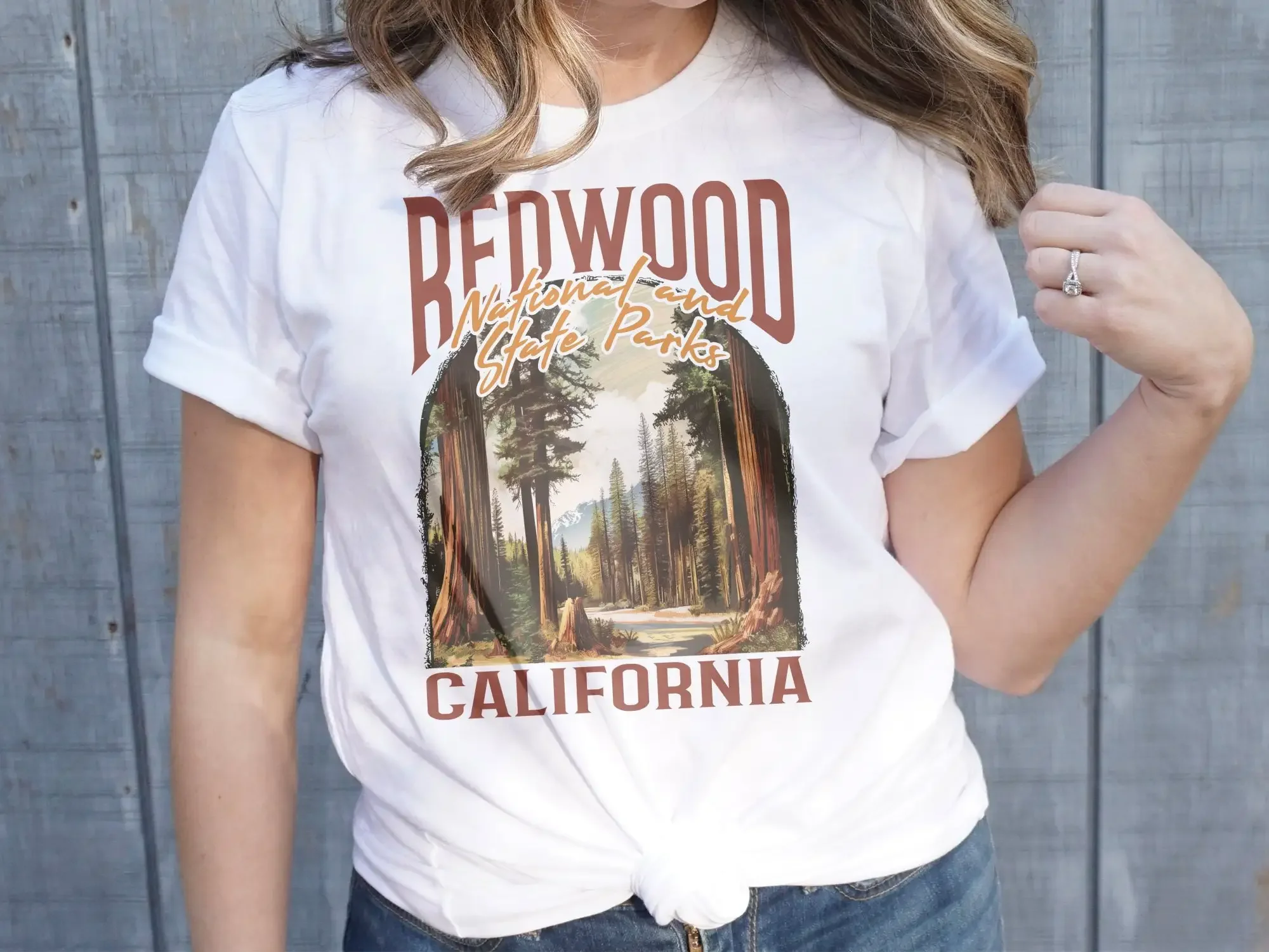 Redwood National and State Parks T Shirt California Nature Vintage Style Outdoor Adventure Vacation wear
