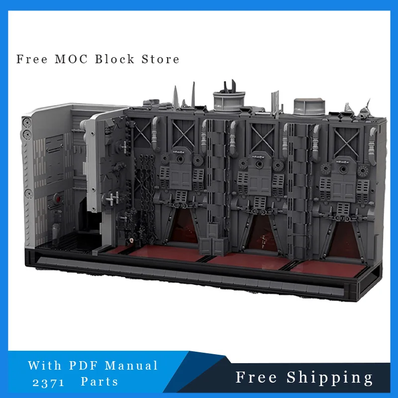 

2371 шт., серия космических фильмов, сцена, императорская тюремная модель, MOC, строительные блоки, коллекция, дисплей, игрушка, сборка, кирпичи, креативные подарки