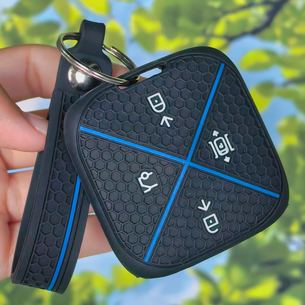 Precision‑Fit Honeycomb Silicone Remote Key Case With Keychain Ring for ZEEKR 001 001FR 7X MIX 007 X 009 Fob Decoration Shell