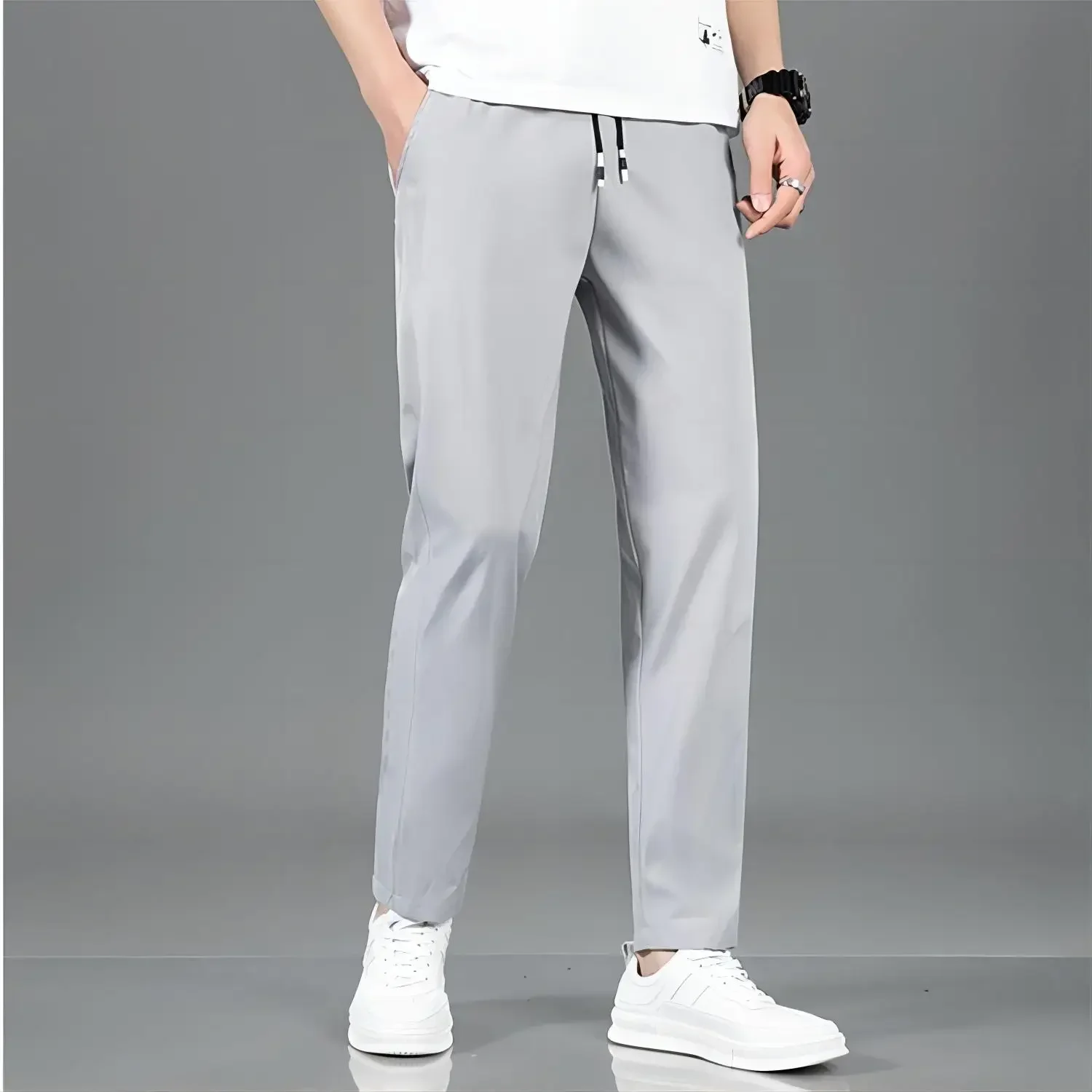 2024 Spring and Summer New Men\'s Fashion Leisure Sports Running Speed Dry Pants Thin Elastic Fitness Pants Training Pants