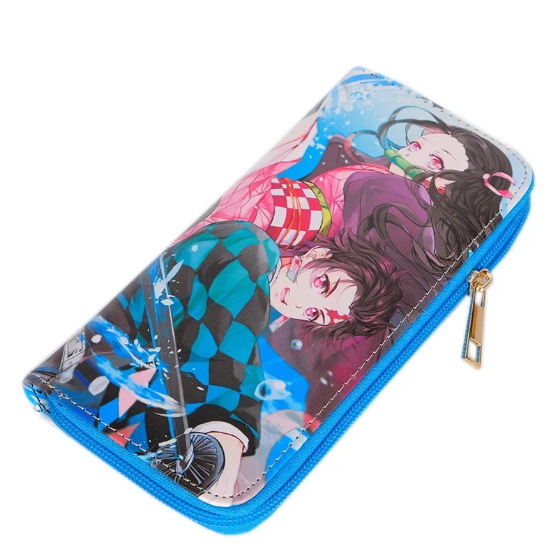 Portefeuille long en cuir PU Anime, Kimetsu No Yaiba, Tanjiro, Kamado, Nezuko, sac à main Cosplay, accessoires