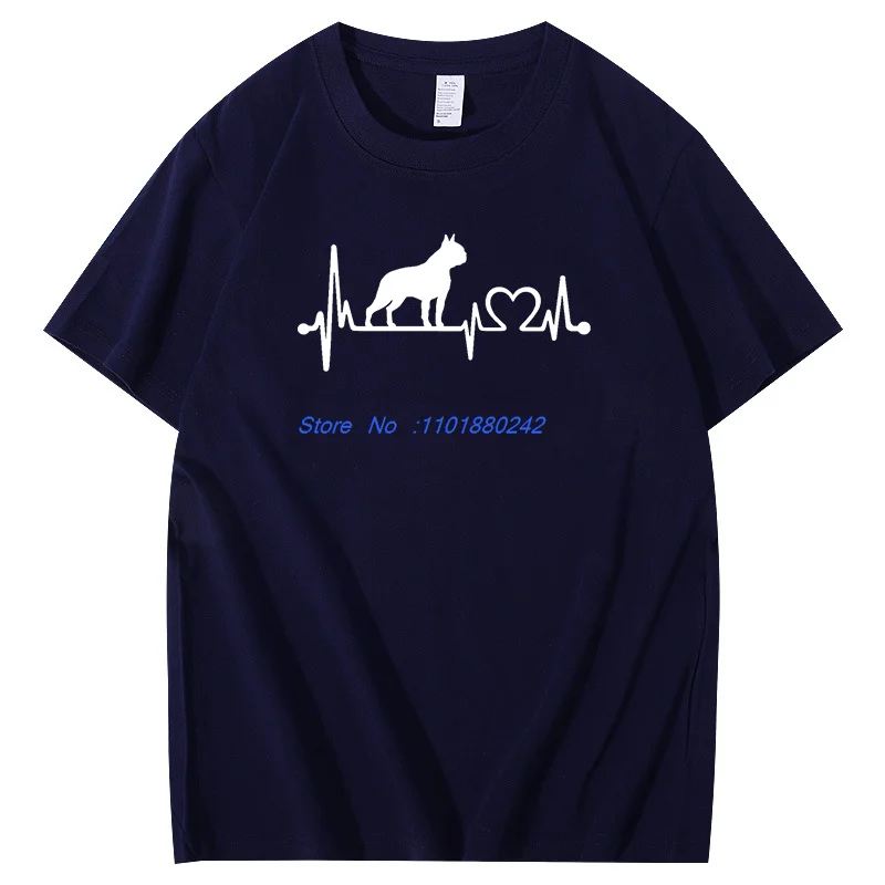 American Staffordshire Terrier Heartbeat Great Fashion Graphic T Shirts Summer Short Sleeve T Shirt Cotton Mens Print T Shirt