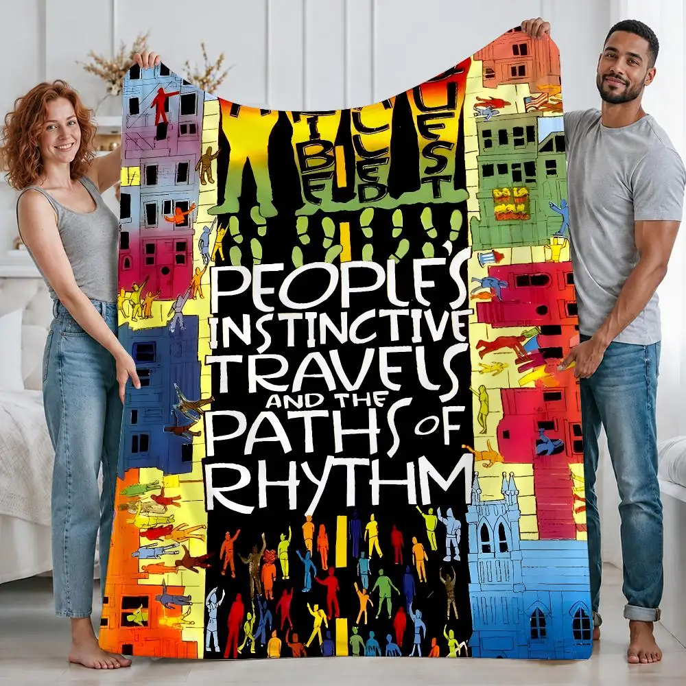 Classic Band A Tribe Called Quest Throw Custom Printed Flannel Fleece Blanket for Sofa Bed Office Travel & Camping