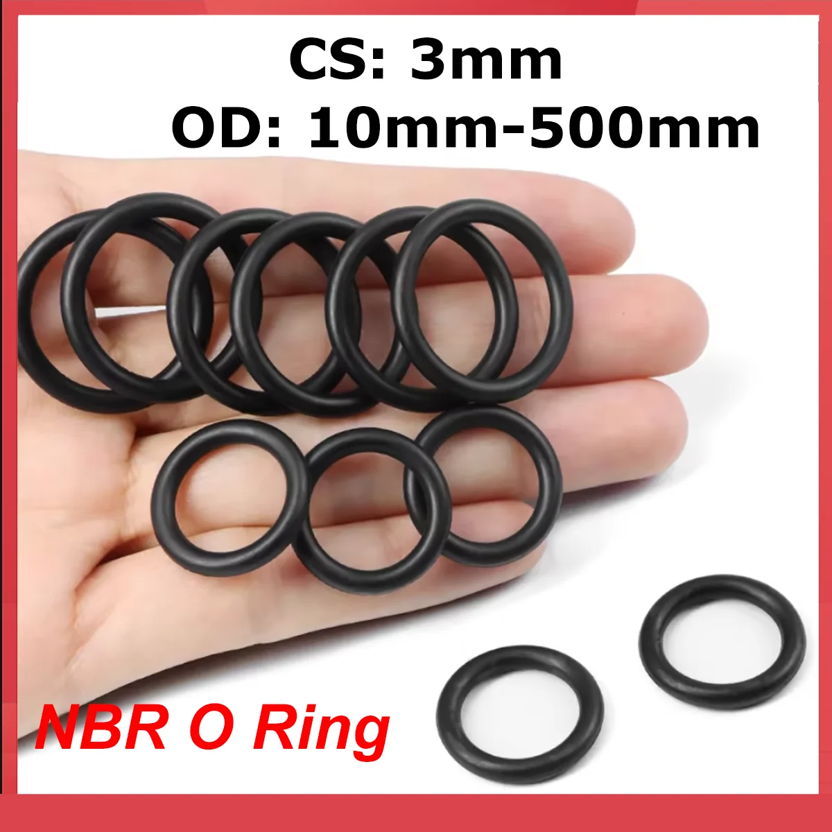 

1-20pcs NBR O Ring CS 3mm OD 10-500mm Nitrile Rubber O-Ring Seals Washer Sealing Gaskets Oil Resistant High Temperature Oring
