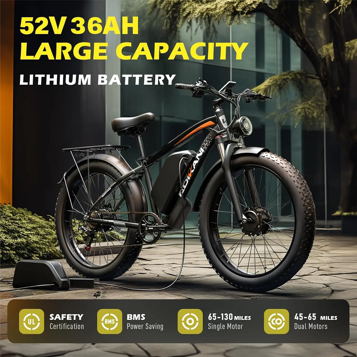 Dual Motor Electric Bike 52V/60V 51MPH High Speed Adults Mountain Off Road, Customized