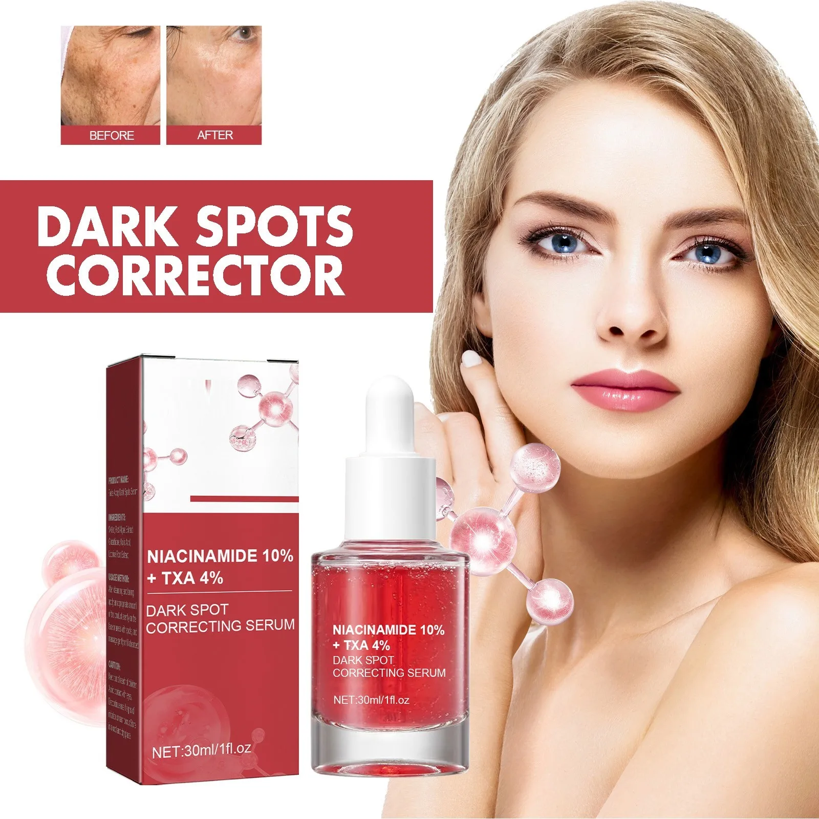 Dark Correcting Essence / 10% Niacinamide+ 4% Tranexamic , For Post-Acne Marks, Hyperpigmentation And Even Skin Tone 30ml