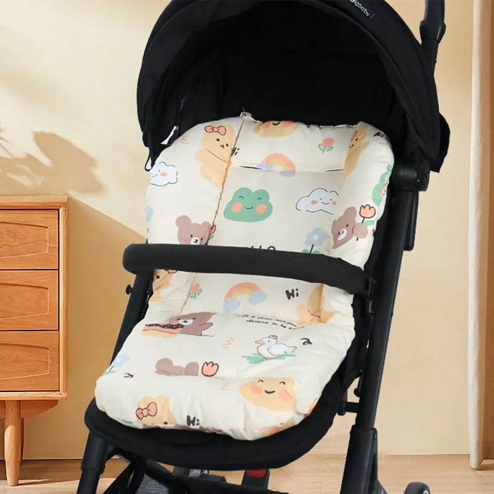 Baby Stroller Seat Cushion Thicken Cartoon Pattern Stroller Accessories Cotton Seat Pad Carriages Pram Buggy Car General Mat