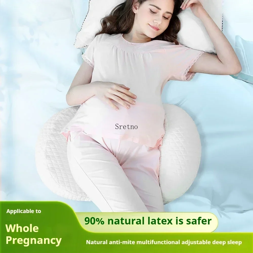 Premium Natural Latex U-Shaped Pregnancy Pillow, Multifunctional Side Sleeping Support for Women, Waist & Belly Comfort Cushion