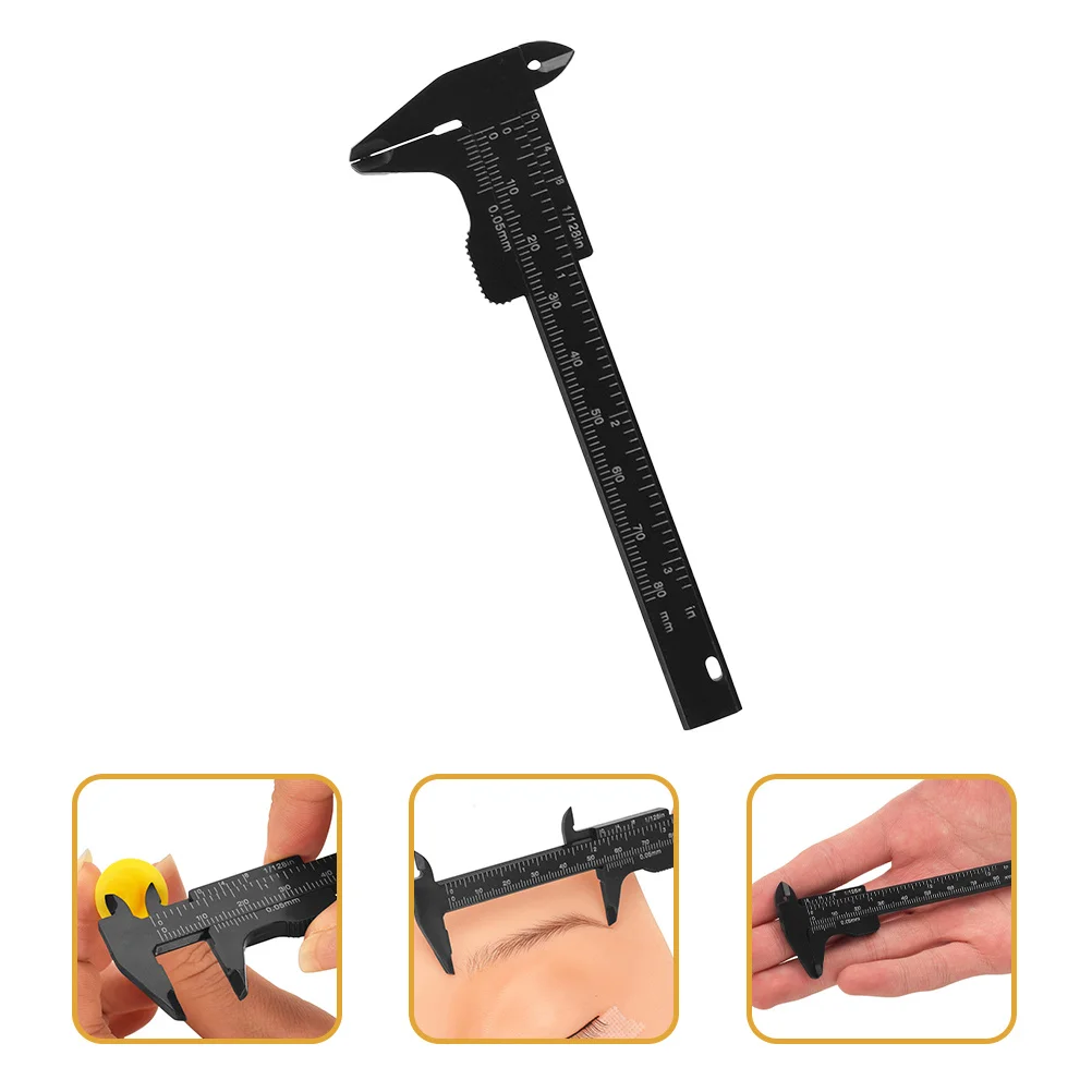 

Eyebrow Measuring Ruler Plastic Caliper Double Scale Sliding Tool Portable Makeup Measuring Tool Facial Measurement Accessory