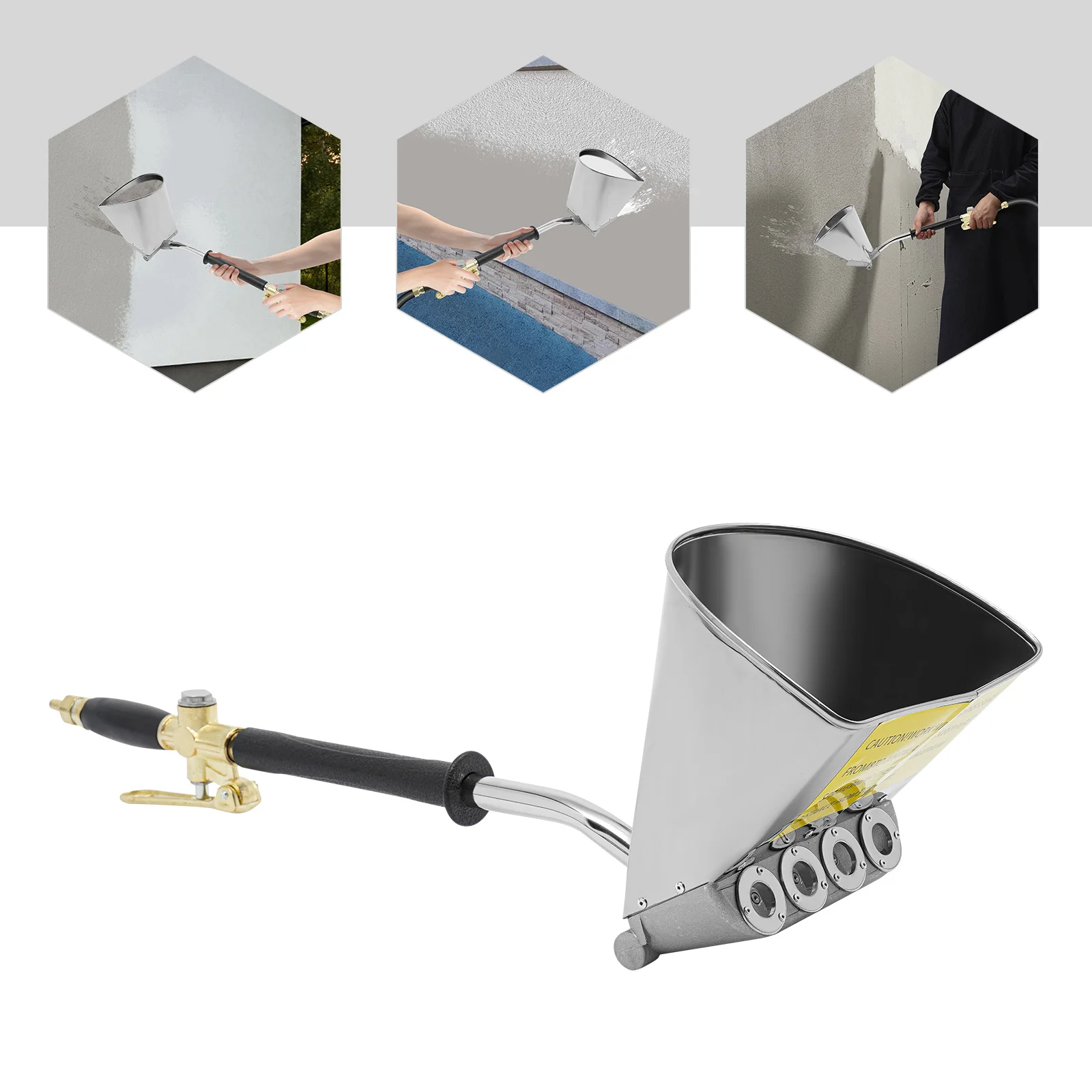 ปืนฉีดปูนซีเมนต์ 4 หัวฉีด ยี่ห้อ Bymaocar ความจุ 1.32 แกลลอน เครื่องมือสำหรับเติมร่องคอนกรีตผนัง สำหรับอุตสาหกรรมตกแต่งและโรงงาน