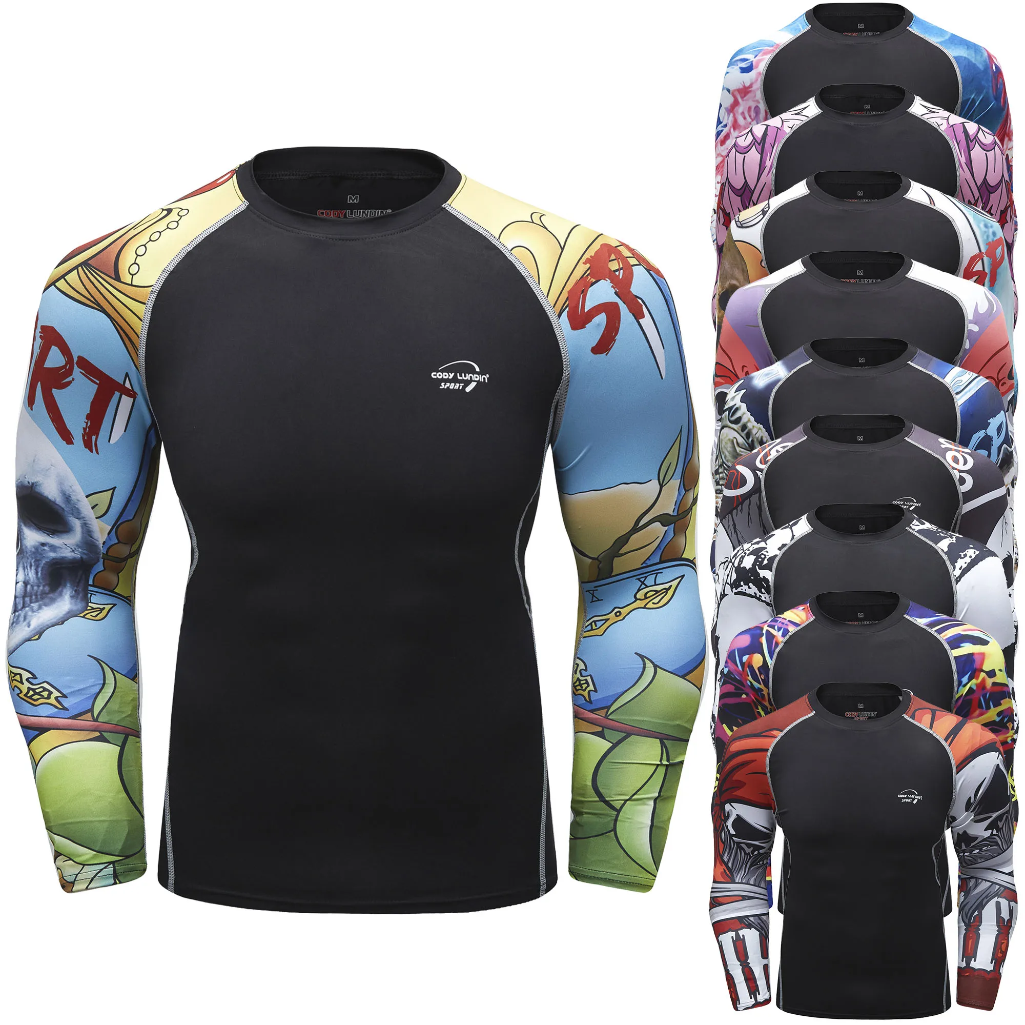 Cody Lundin Cheap Anti-Shrink Rash Guard Club No Gi Kimono Long Sleeve Shirt Mma Bjj Fighting High Elasticity Rashguards For Men