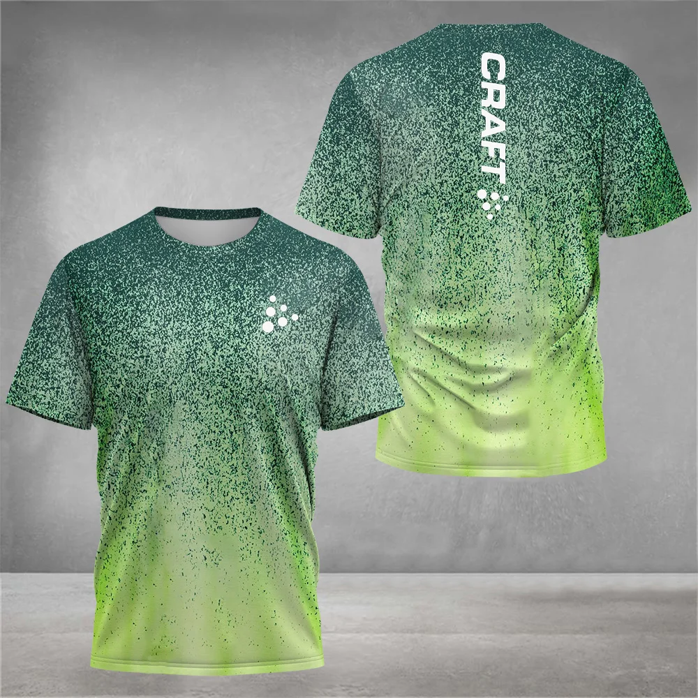 Summer men's fashionable casual tie dye printed round neck T-shirt 3D printed new fast drying badminton tennis short sleeved top