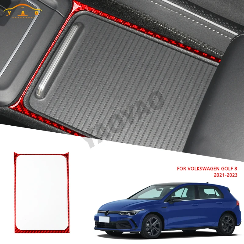 

Rear USB Panel Cover Trim Real Carbon Fiber Sticker For Volkswagen VW Golf 8 MK8 2020 2021 2022 2023 Car Interior Accessories