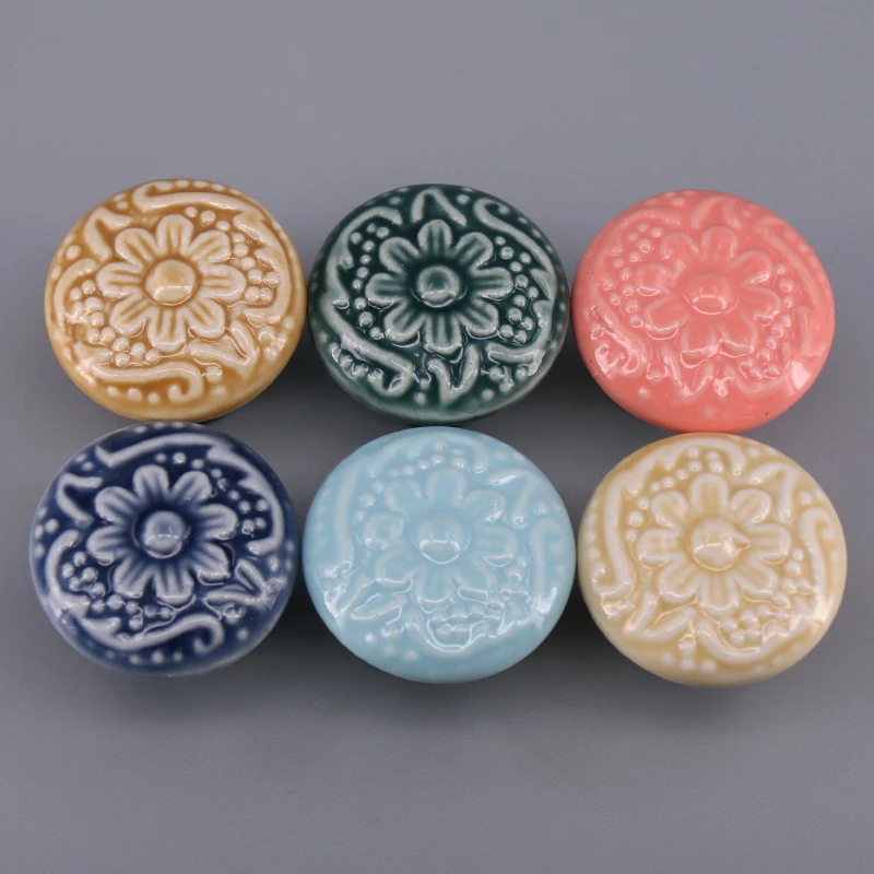 1x Multi Designed Ceramic Cabinet Drawer Knobs Colorful Cupboard Door Knobs Dressser Wardrobe Pull Handle Home Decor