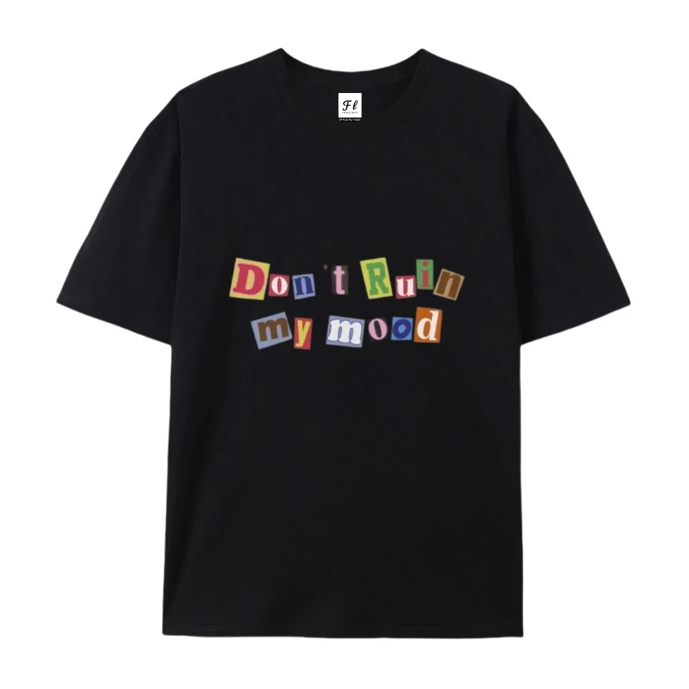 T-shirt graphique en coton, article de mode d'été, adapté au Style minimaliste avec des imprimés d'art en ligne tendance, tissu en coton Simple et avancé