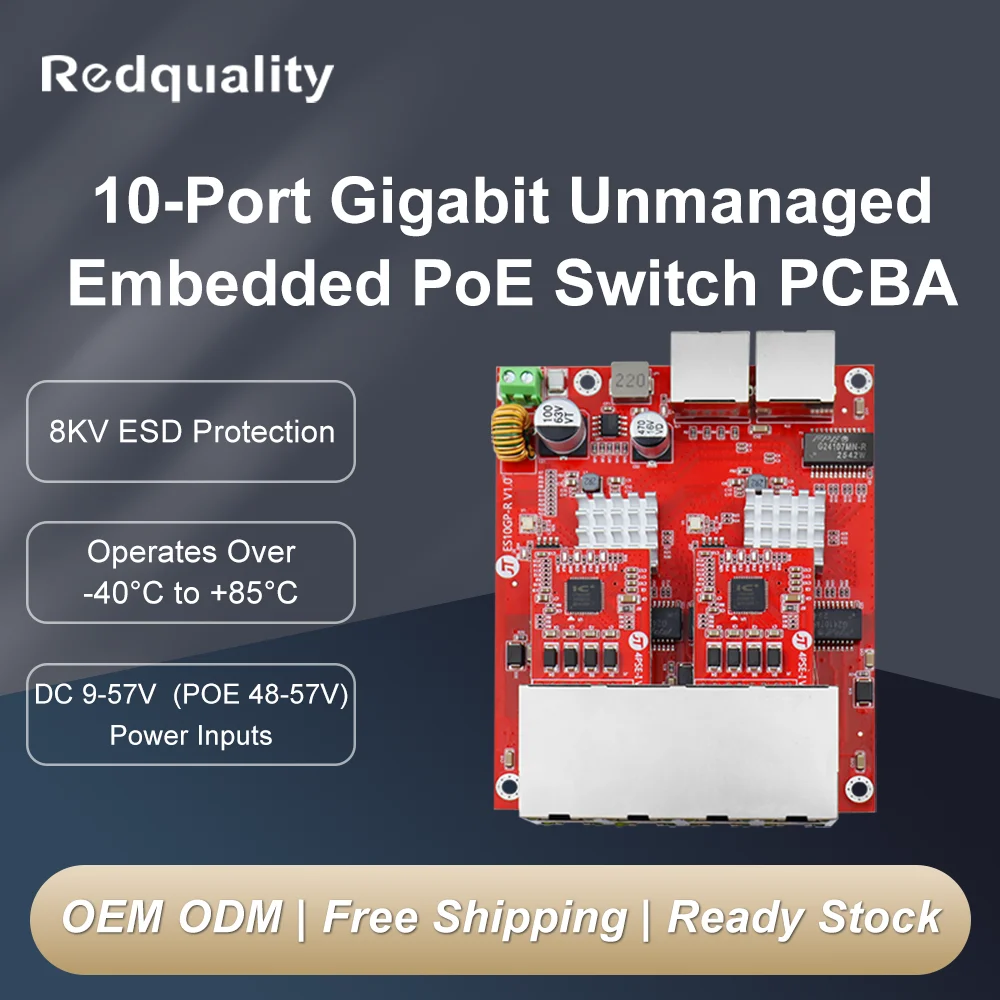 Switch 48 Port Poe Gigabit - 8+2 Ports Gigabit PoE Switch PCBA