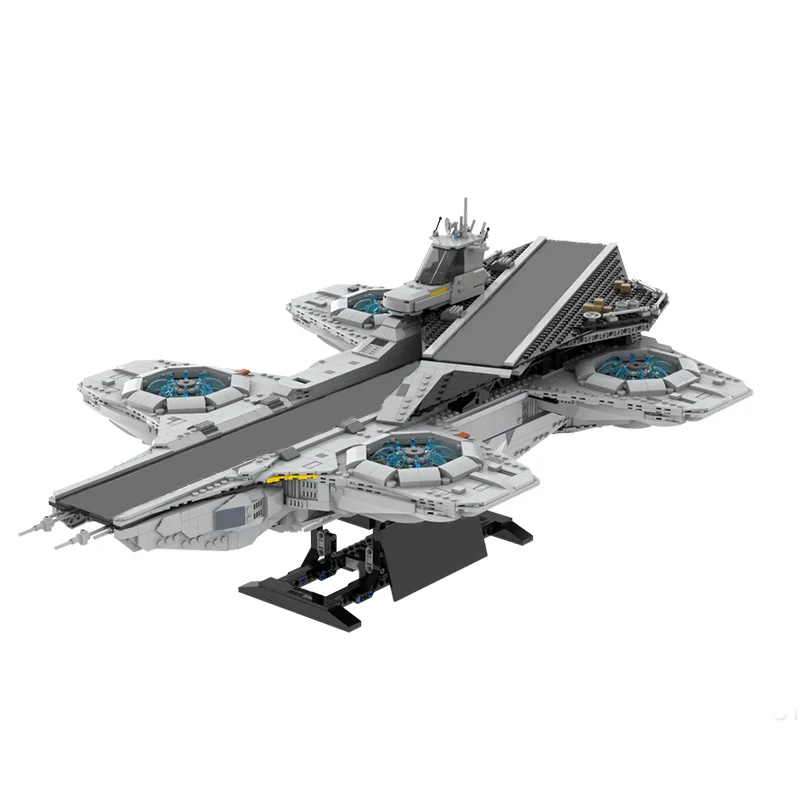 3738PCS Moc Marveling Avengers SHIELD เฮลิคอาร์เรียลการปรับเปลี่ยนบินเครื่องบิน Carrier DIY Building Blocks รถของเล่น