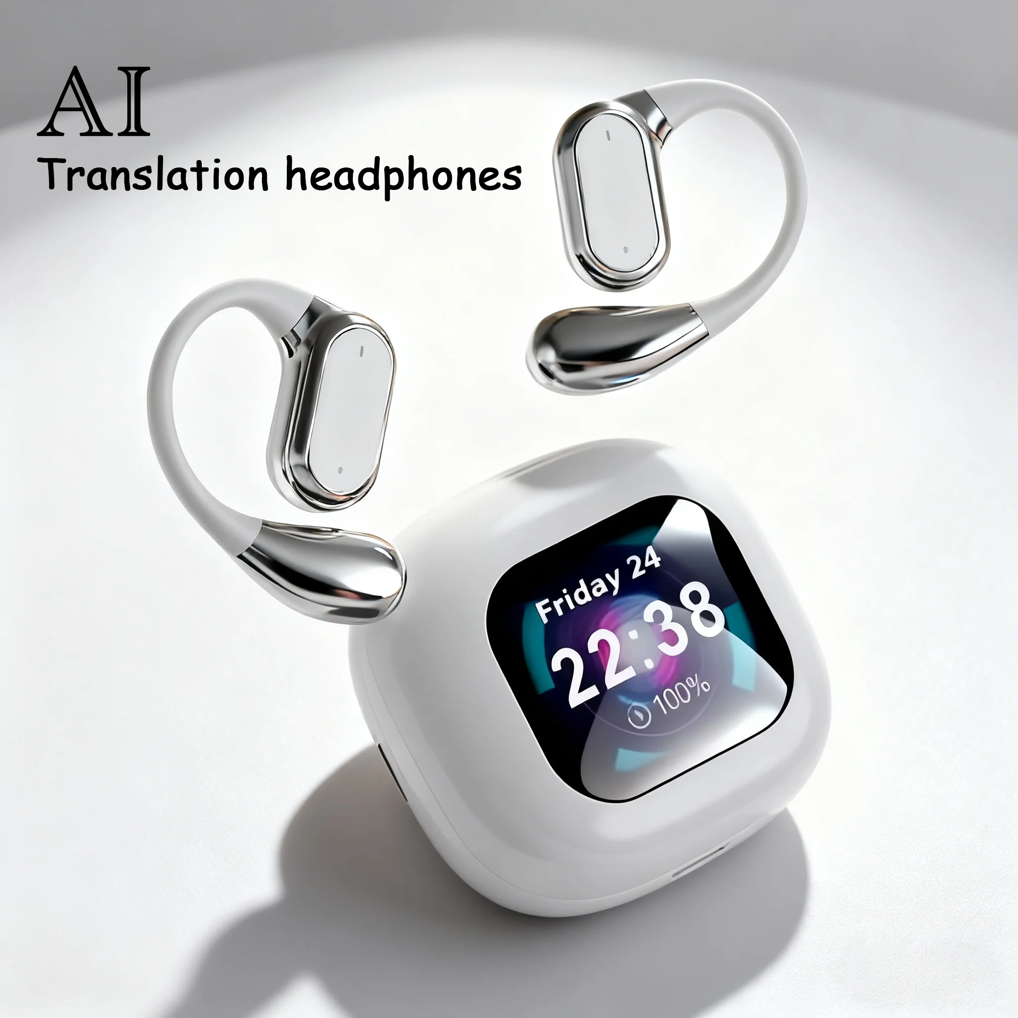 AI الذكية شاشة تعمل باللمس عالية الجودة صحيح سماعة لاسلكية تعمل بالبلوتوث 5.4 سماعات الرياضة إلغاء الضوضاء سماعات الأذن مقاوم للماء