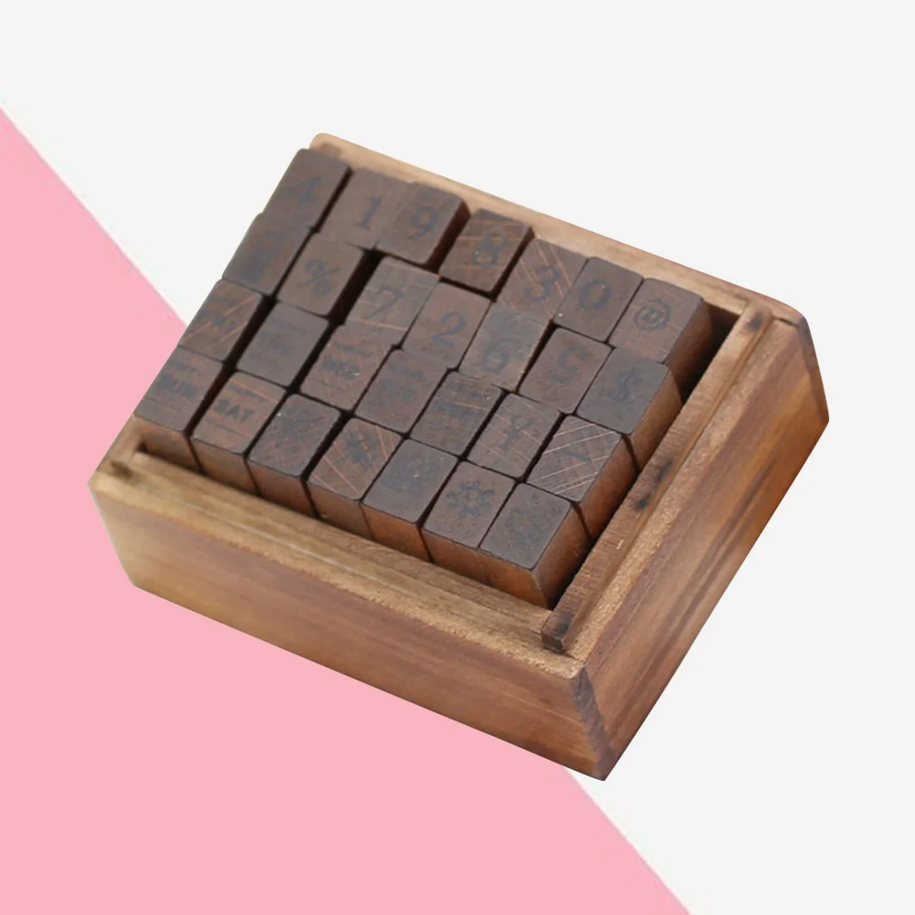 

Wooden Number Weather Symbol Stamps Stamper Set Handmade Crafts DIY Scrapbooking Diary Envelope Card Decoration