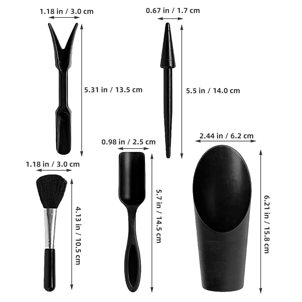 1Set Compact Garden Tool Set Plastic Succulent Transplanting Tools Mini Shovels Soil Loosening Tools Plastic Garden Tool