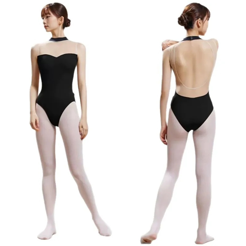 

Женский балетный купальник без рукавов с бархатной отделкой и сетчатым дизайном для гимнастики, выступлений и воздушной йоги (для взрослых)