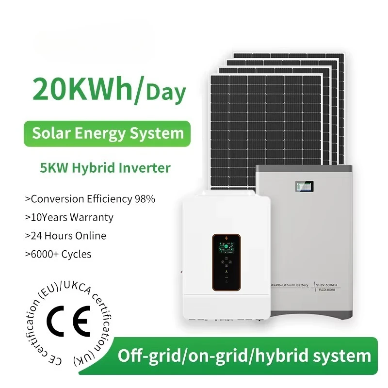 Customized Complete 10kw Solar Power System 5kw 15kw 20kw 30kw Hybrid Solar Energy Panels System For Home