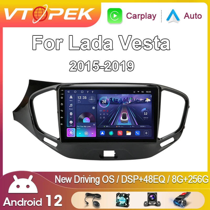 

Vtopek 9" 4G Carplay DSP 2din Android 11.0 Car Radio Multimidia Video Player Navigation GPS For LADA Vesta Cross Sport 2015-2019