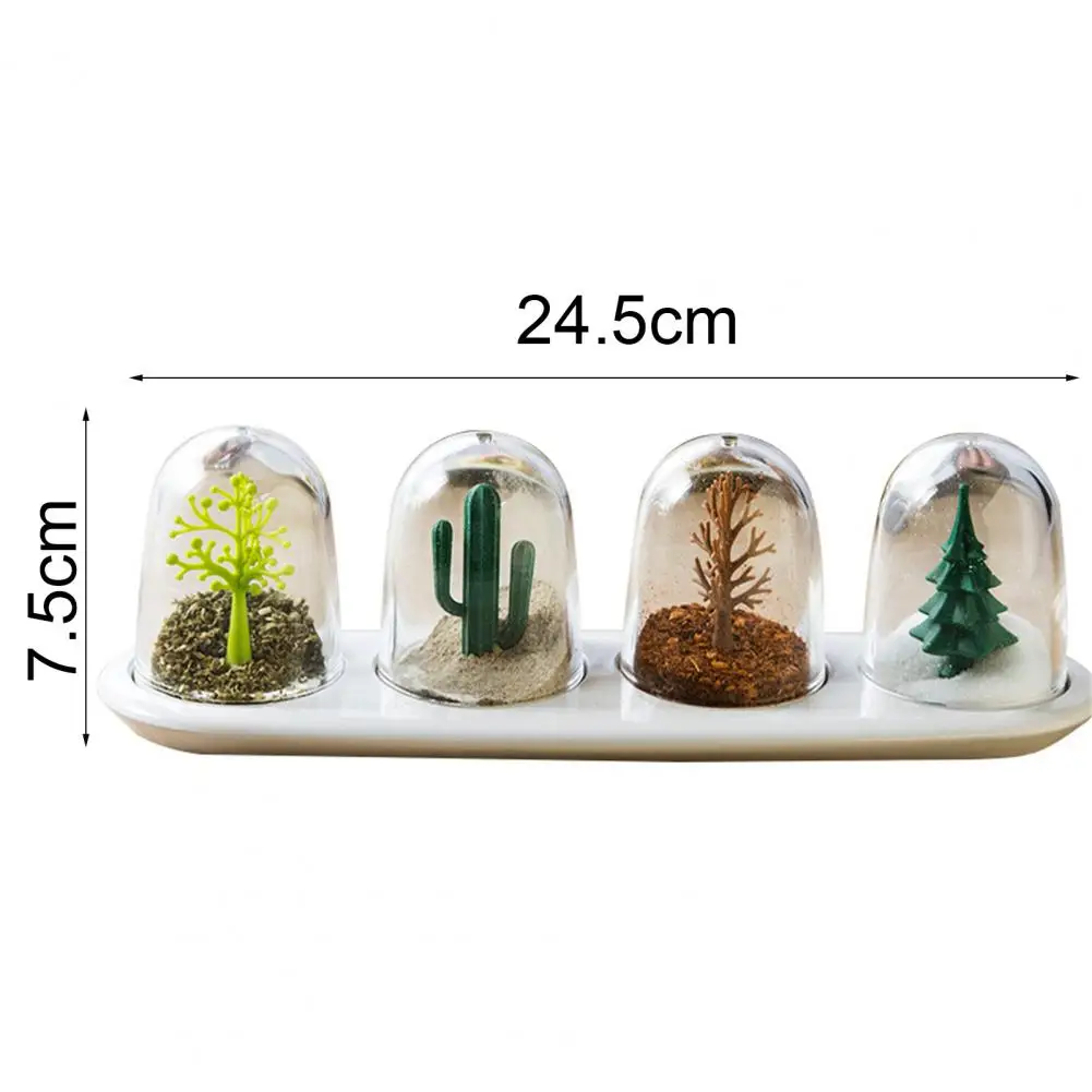 Spice Jar Transparent PP Set Cute Four Seasons Plant Animals Salt Sugar Pepper Shaker Cooking Tool Kitchen Supplies