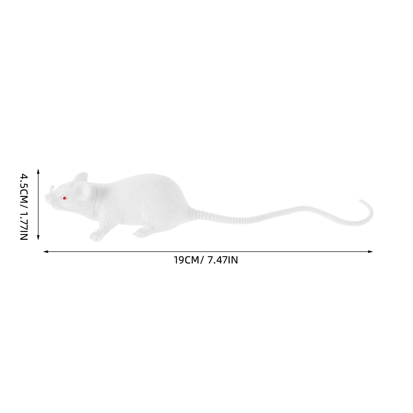 4Pcs Lifelike White Mouse Prank Item Halloween Decor Party Prop Interactive Pet Stimulator Educational Biology Tool Creepy