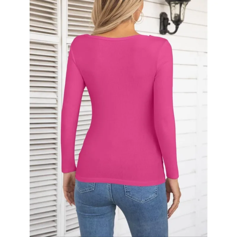 Plus size 1xl-5xl nova moda feminina casual gola irregular design oco casual manga comprida camiseta