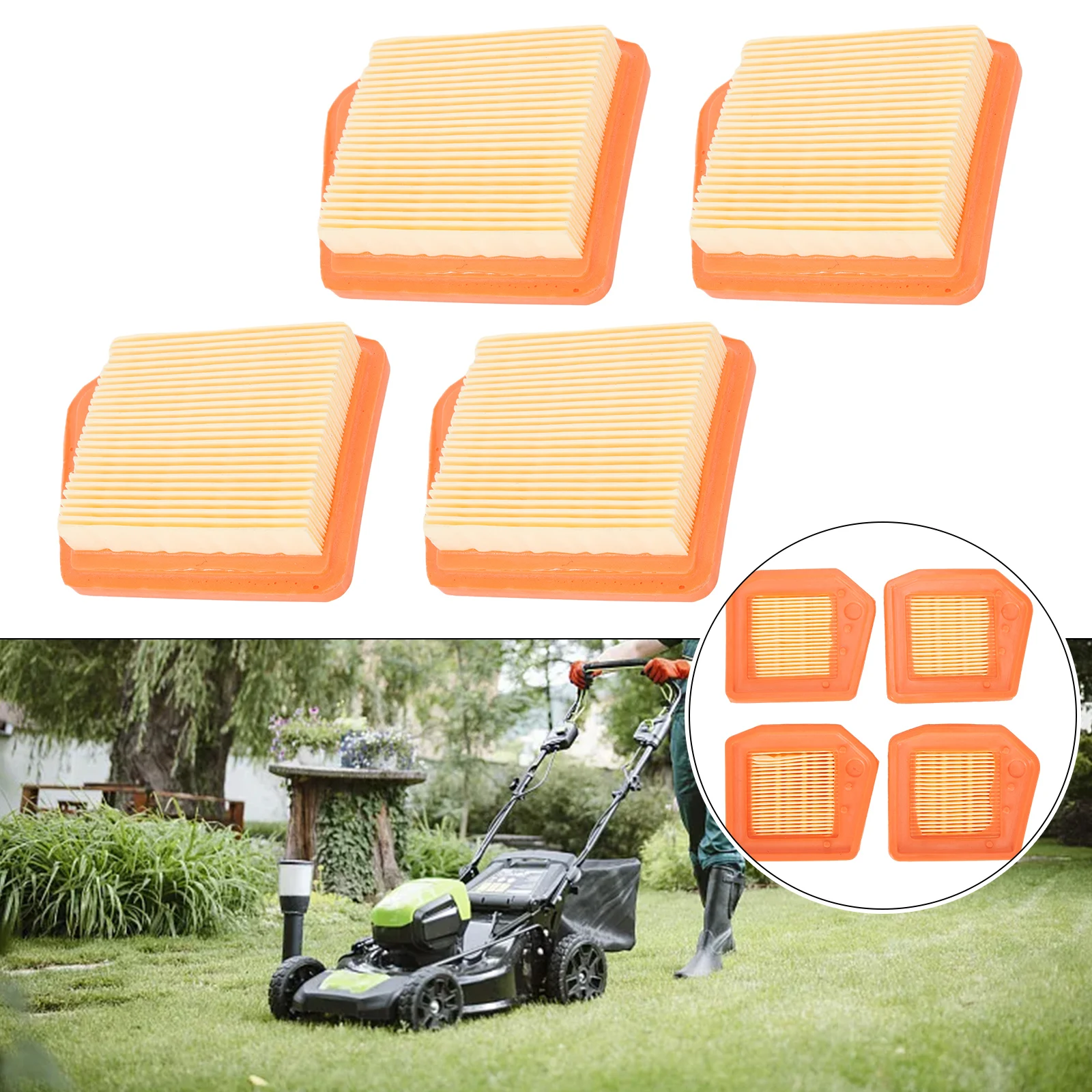 

4PCS Air Filter For FS240R FS240CE FS360 FS410 FS460 F40R F40CE F60CE FS360CE FS460CEM FR460TCEM String Trimmer Brush Cutter