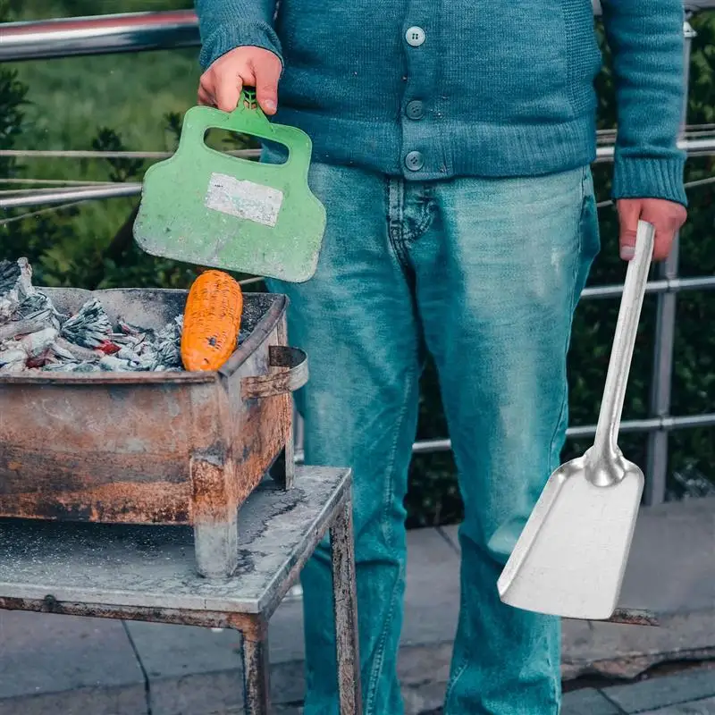 Pá de fogão espessamento ferro pá de carvão pá de cinzas pá de escória para cozinha alça longa pá de cinzas de carvão pá de lareira de jardim