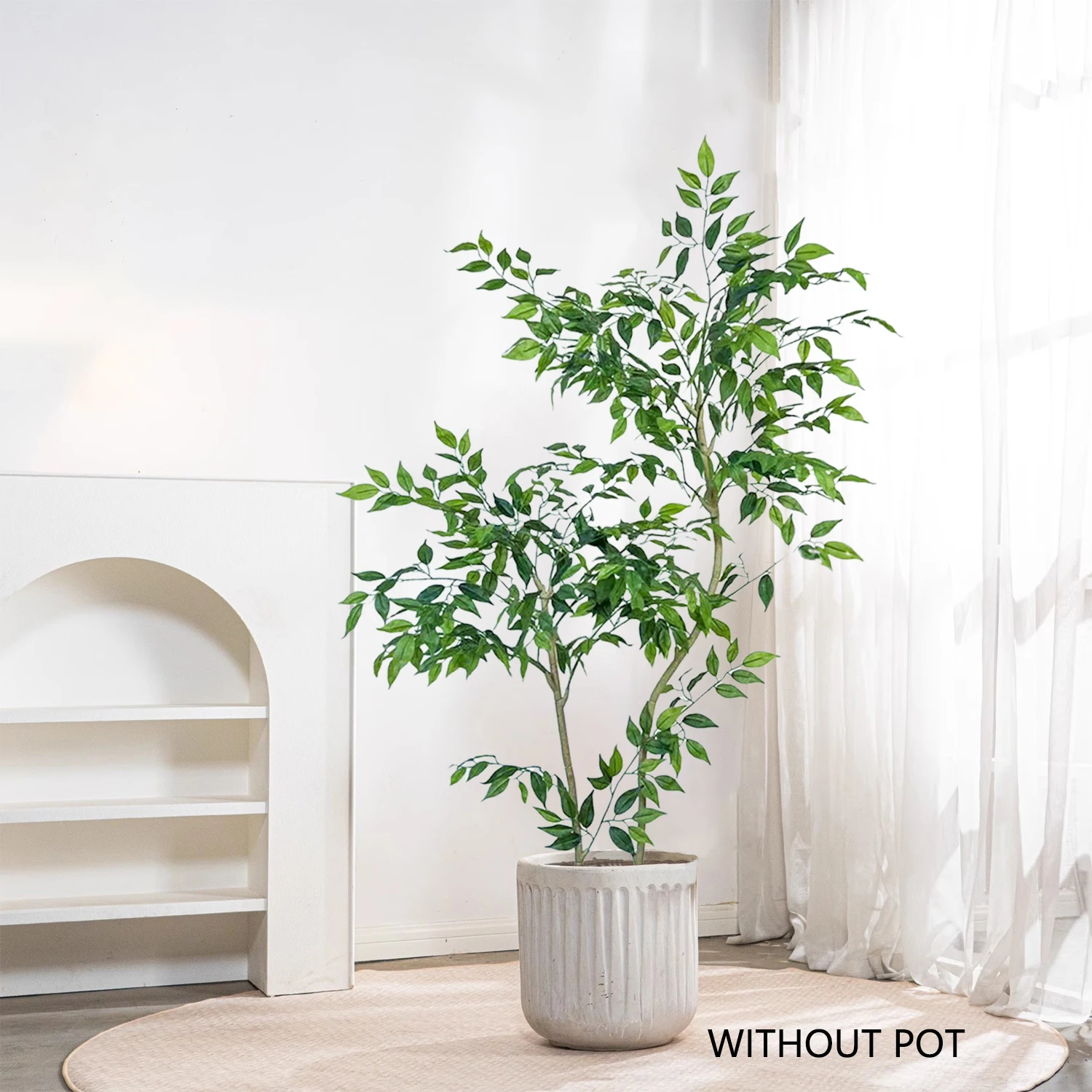 65-190cm Large artificial green ficus tree branches faux plant realistic ornaments indoor fake plants for home room decoration