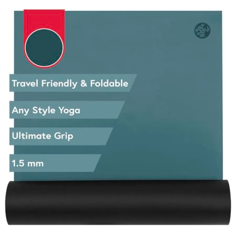 

Коврик для йоги GRP Adapt Travel Yoga Mat 71 - 1,5 мм, складной, удобный для путешествий, с улучшенным сцеплением, влагоотталкивающий, подходит для любого стиля йоги, 71 x 24 дюйма, без рисунка