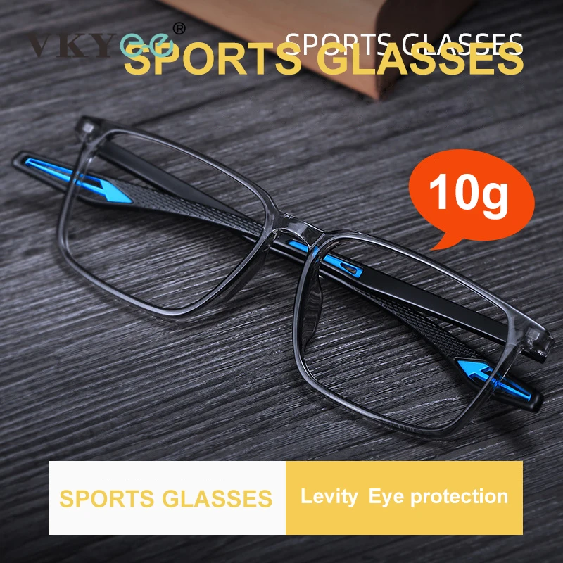 VICKY Square Ultra-light TR90 Sports Myopia Prescription Frames Men's Non-slip Anti-blue Light Reading Glasses Customized KY1117