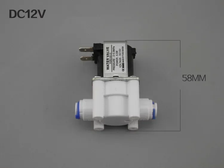 Electric Plastic Solenoid Valve  12V  Normal Close 1/4" 3/8" Hose Pipe Quick Conntection RO Water Reverse Osmosis System