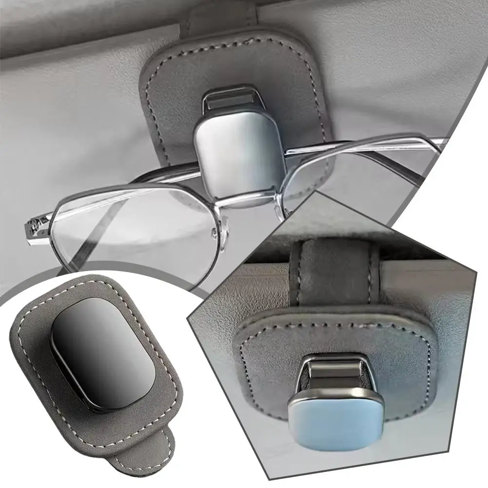 

Car Glasses Clip Suede Sun Visor Sunglasses Holder Universal Eyeglasses Car Clip Holder Storage Portable Glasses Hanger H7K0