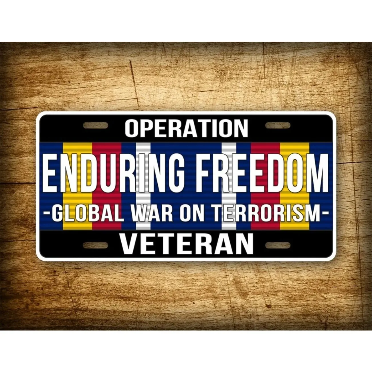 Personalized US Military Veteran Operation Enduring Freedom Metal Tag, Home Decor Wall Accent