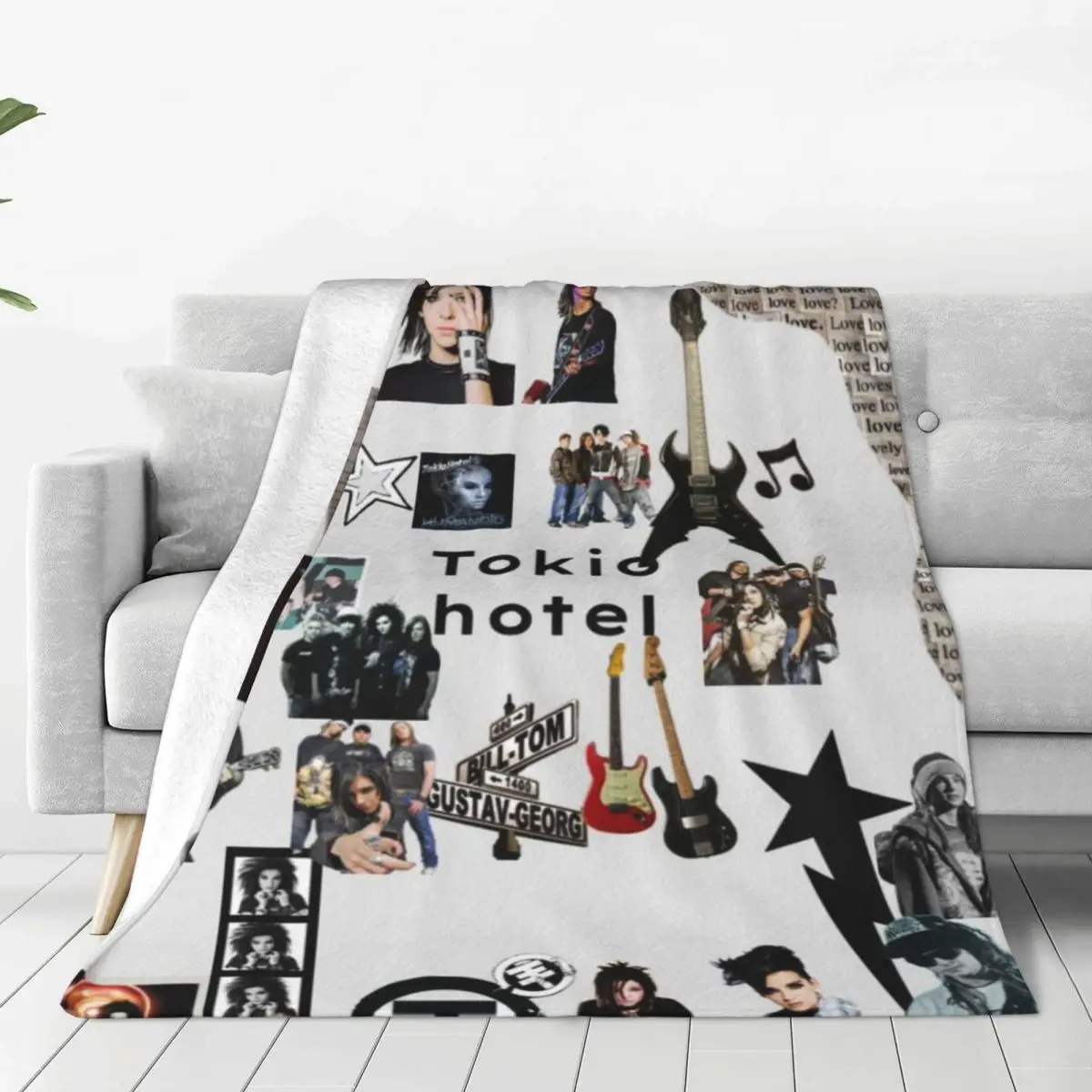 Tokio Hotel Rock Band Blanket Flange Textile Decor Portable Super Soft Throw Blankets for Home Office Plush Thin Quilt