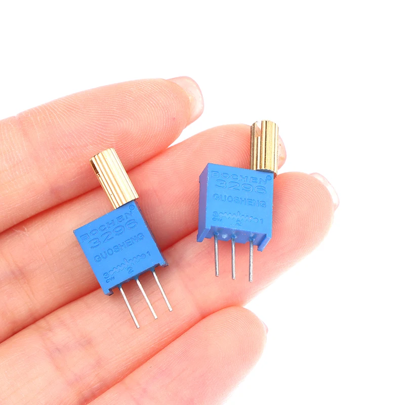 5PCS 3296W Multi-turn Potentiometer ปรับได้ 1K2K5K10K20K50K100K200K500K1M เพลาโลหะยาว
