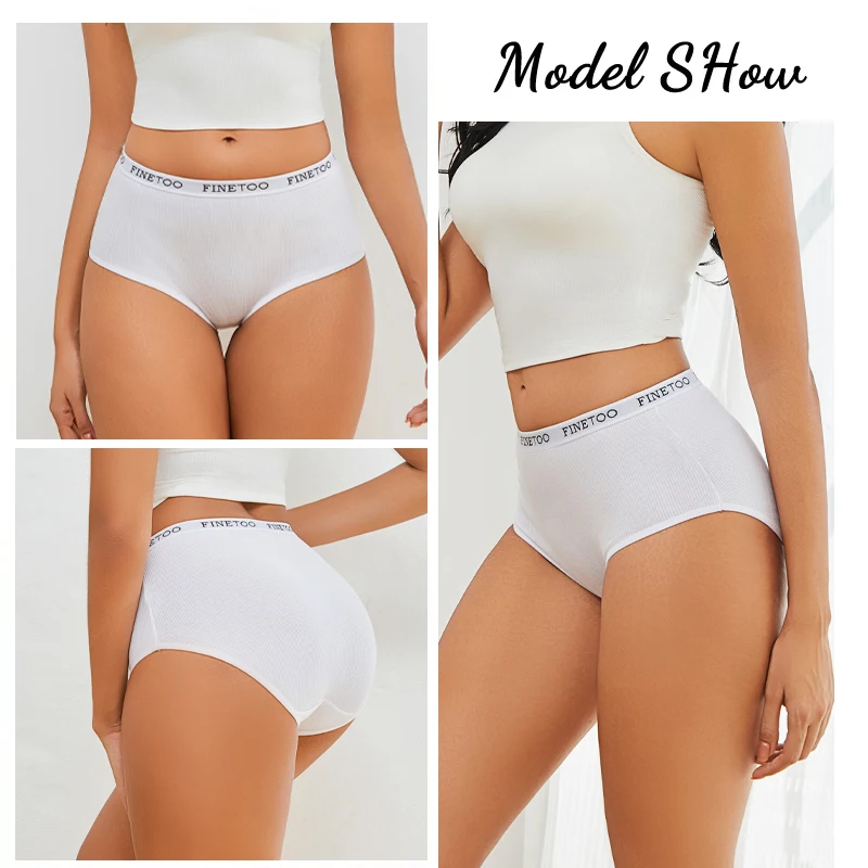 6 ks bezešvé bavlněné kalhotky s vysokým pasem pro ženy, měkké a pohodlné elastické spodní prádlo, 6 jednobarevných kalhotek, velikost S-XXL - náhled 3