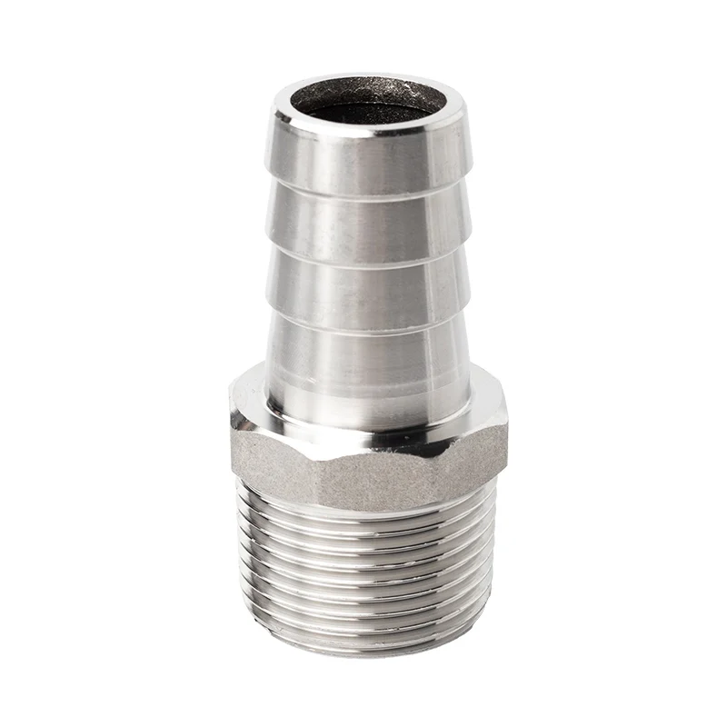 

304 Stainless Steel 1/8" 1/4" 3/8" 1/2" BSP Male Thread Pipe Fitting x 6mm-25mm Barb Hose Tail Pagoda Coupling Connector