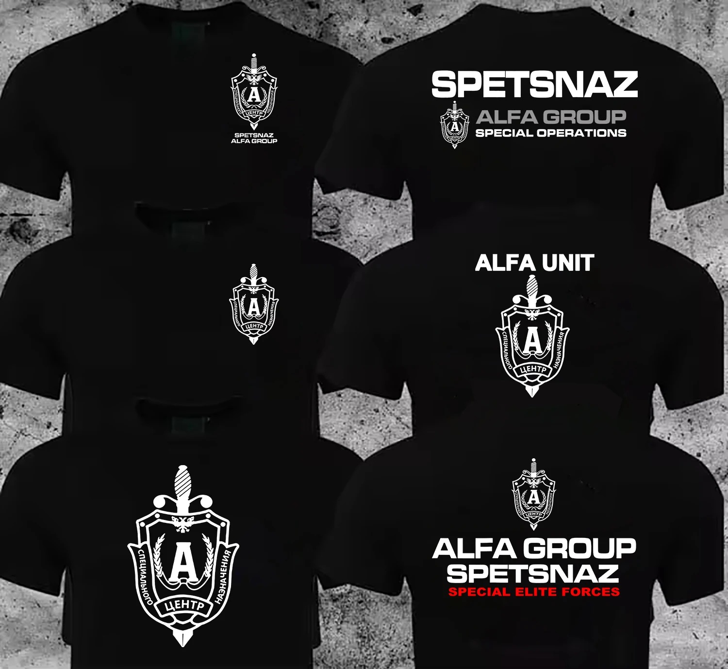 Russian Anti-Terrorist Alpha Group Spetsnaz Badge Spetsnaz Emblem T-shirt Casual Cotton T Shirt Oversize Streetwear Tee Shirt