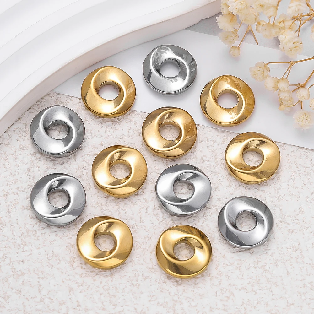 5 قطعة/الوحدة الفولاذ المقاوم للصدأ الحفرة الكبيرة جولة الخرزة المعلقات للنساء أقراط قلادة أساور مستلزمات صناعة المجوهرات النتائج